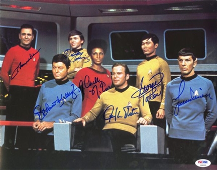 Star Trek 11x14 Photo Signed By 7 (JSA)